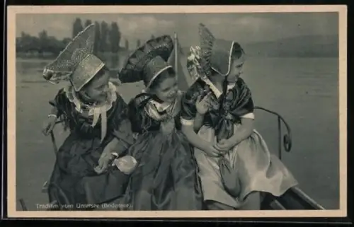 AK Drei Mädchen in Tracht vom Bodensee