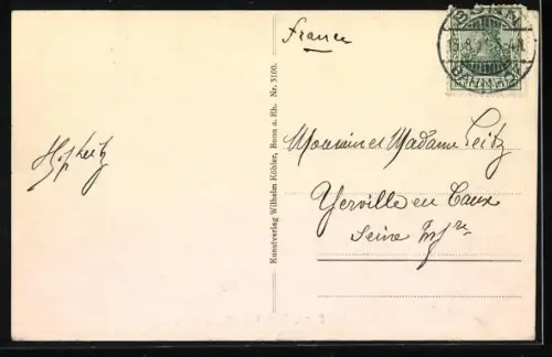 AK Bonn, Strassenbahnverkehr auf der Rheinbrücke