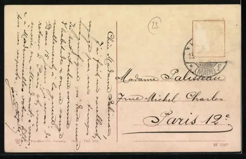 AK Frankfurt a. M., Partie am Rathaus mit Strassenbahn