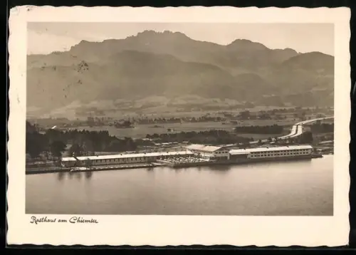 AK Rasthaus am Chiemsee, Totale vom Wasser aus