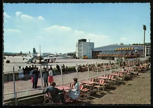 AK Hannover, Cafe am Flughafen mit Flugzeug