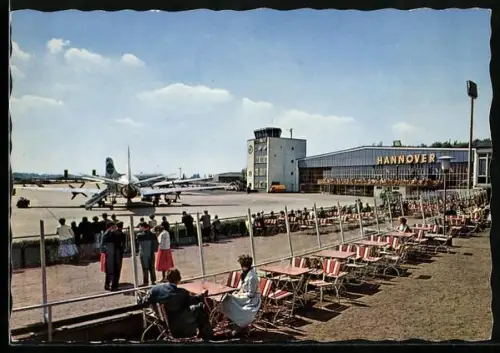 AK Hannover, Cafe am Flughafen mit Flugzeug