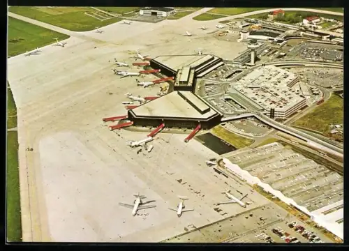 AK Hannover, Flughafen aus der Vogelschau