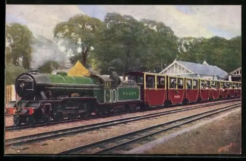 AK Romney, Hythe and Dymchurch Railway, Leaving Hythe Station, Kleinbahn