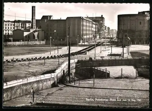 AK Berlin-Tiergarten, Potsdamer Platz nach dem 13. August 1961