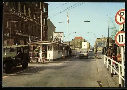 AK Berlin, Ausländerübergang an der Friedrichstr., Checkpoint Charlie