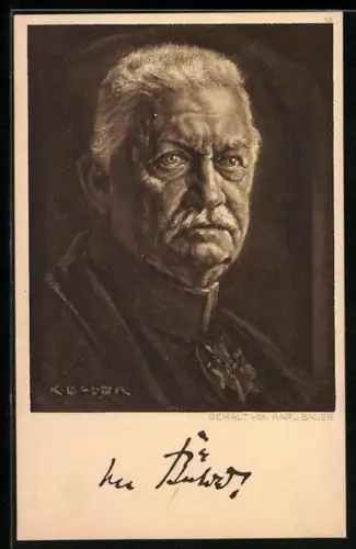 AK Portrait des Heerführers v. Bülow mit Pour le Merite