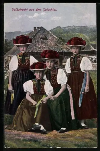 AK Junge Frauen in Volkstracht aus dem Gutachtal