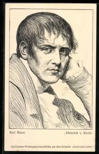 AK Dichter Heinrich v. Kleist nach einem Gemälde von Karl Bauer