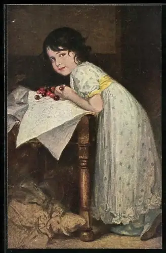 Künstler-AK sign. F. A. v. Kaulbach: Des Künstlers Tochter