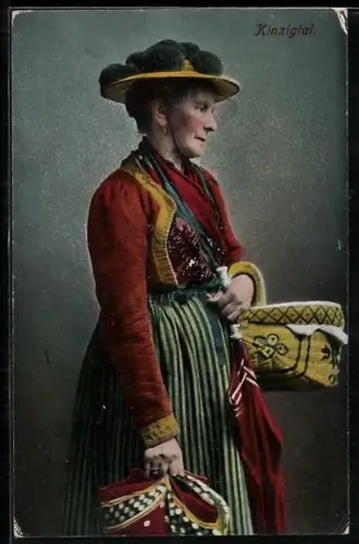 AK Frau aus dem Kimzigtal in Schwarzwälder Tracht