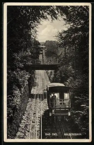AK Bad Ems, Blick auf die Malbergbahn