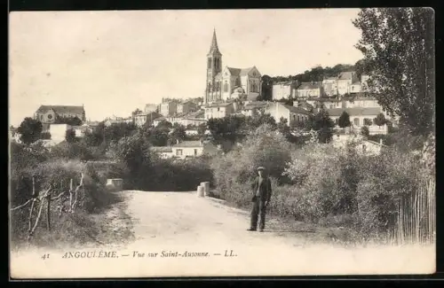AK Angoulême, Vue sur Saint-Ausonne