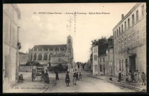 AK Niort /Deux-Sèvres, Avenue de Fontenay, Église Saint-Étienne