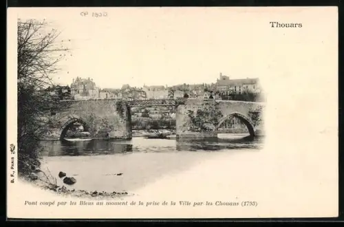 AK Thouars, Pont coupé par les Bleus au moment de la prise de la Ville par les Chouans