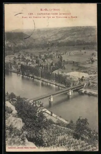 AK Capdenac-Gare /Aveyron, Pont du Chemin de Fer de Toulouse à Paris