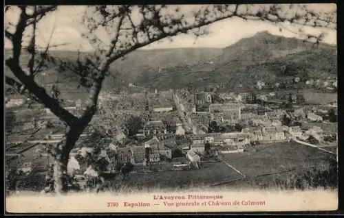 AK Espalion, Vue générale et Château de Calmont