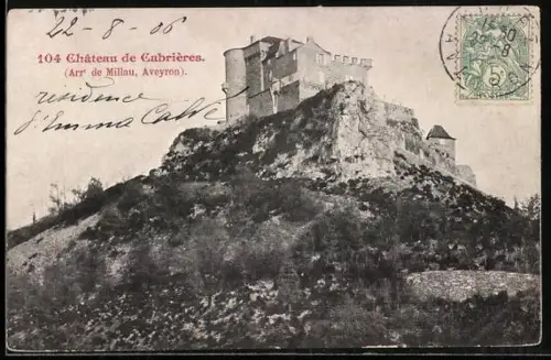 AK Cabrières /Millau, Château de Cabrières sur la colline