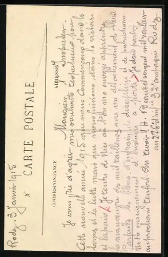 AK Rodez, La Place de la Cité sous la neige