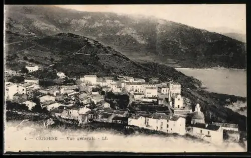 AK Cargèse, Vue générale du village et de la côte environnante