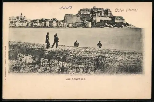 AK Calvi /Corse, Vue générale de la citadelle et du littoral