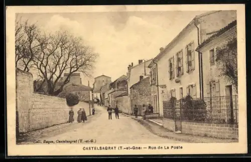 AK Castelsagrat /T.-et-G., Rue de La Poste