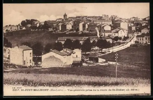 AK St-Just-Malmont Vue générale prise de la route de St-Didier