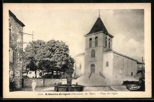 AK St Maurice de Lignon, Place de l`Église