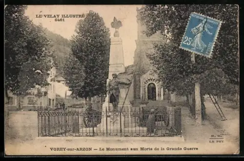 AK Vorey-sur-Arzon, Le Monument aux Morts de la Grande Guerre