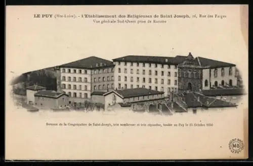AK Le Puy /Hte.-Loire, L`Établissement des Religieuses de Saint Joseph, vue générale Sud-Ouest