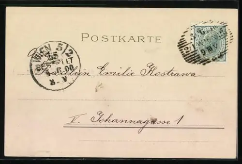 Lithographie Engel mit Blumen, Pfingsten