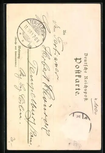 Künstler-AK Heinrich Kley: Berlin, Rathausturm, Rotes Rathaus u. Stadtwappen, Königstrasse