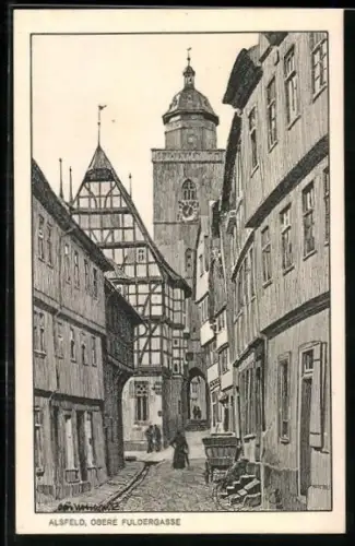 Künstler-AK Otto Ubbelohde: Alsfeld, Obere Fuldergasse