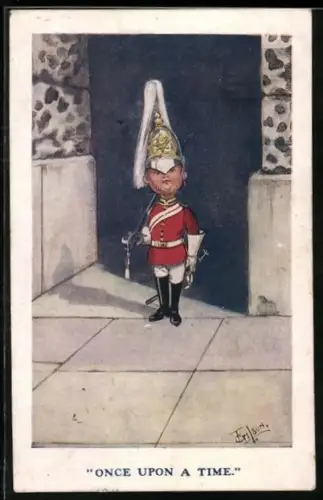 Künstler-AK T. Gilson: One Upon a Time, Kleiner Soldat auf Wachposten