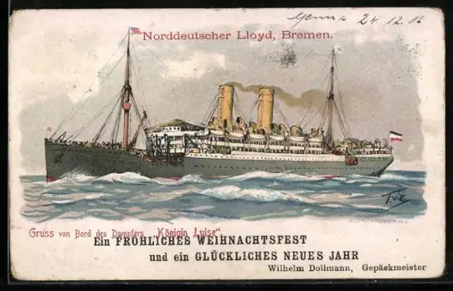 Künstler-AK Themistokles von Eckenbrecher: Dampfer des Norddeutschen Lloyd
