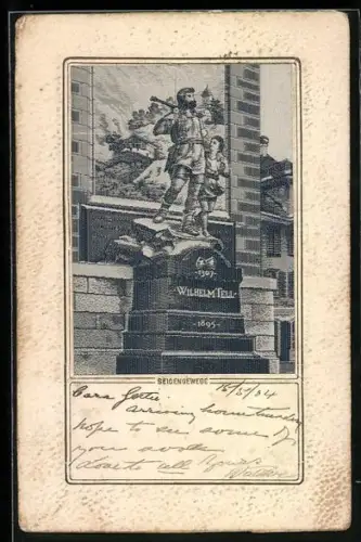 Seiden-AK Wilhelm Tell Denkmal 1895