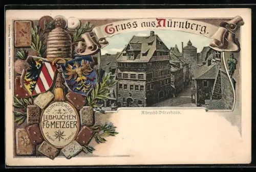AK Nürnberg, Albrecht Dürerhaus, Nürnberger Lebkuchen F. G. Metzger, Bienenstock