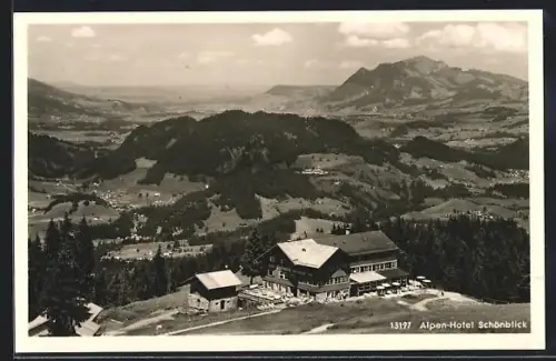 AK Oberstdorf /bayr. Allgäu, Alpen-Hotel Schönblick
