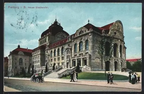 AK Freiburg i. B., Neues Stadttheater