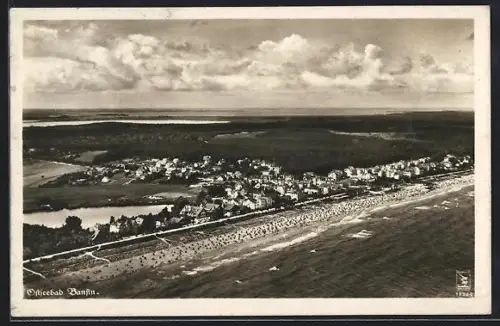 AK Bansin, Strand, Promenade, Ortsansicht