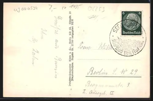 AK Bansin, Strand, Promenade, Ortsansicht