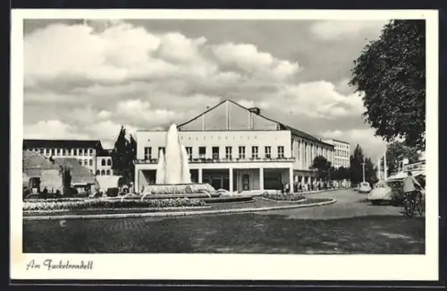 AK Kaiserslautern, Am Fackelrondell, Brunnen, Theater