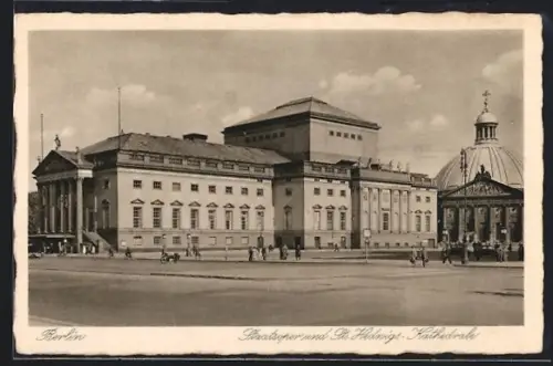 AK Berlin, Staatsoper, St. Hedwigs-Kathedrale
