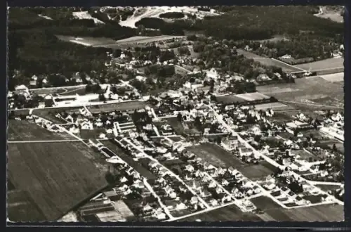 AK Leitershofen bei Augsburg, Luftaufnahme des Ortes