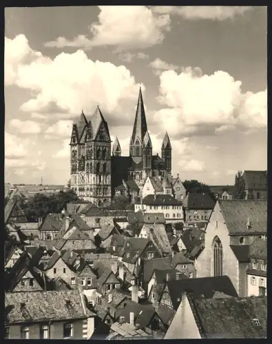 Fotografie Heinz, Limburg / Lahn, Ansicht Limburg / Lahn, Blick über die Dächer nach dem Dom