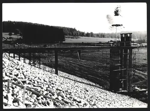 Fotografie Henrich, Limburg / Lahn, Ansicht Limburg / Lahn, Bau der Lahntalbrücke