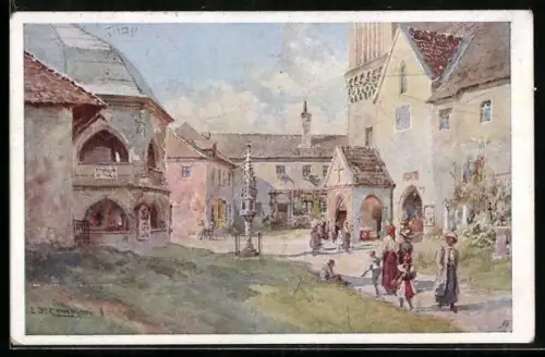 Künstler-AK Edward Theodore Compton: Maria Saal, Domhof