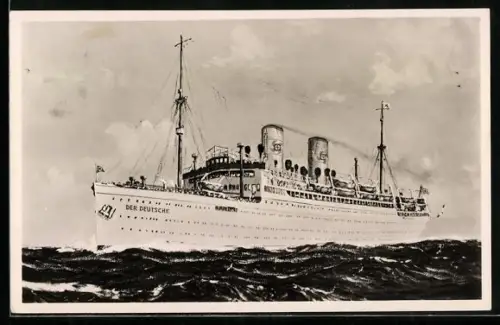 AK KdF-Urlauberschiff Der Deutsche auf See, Passagierschiff