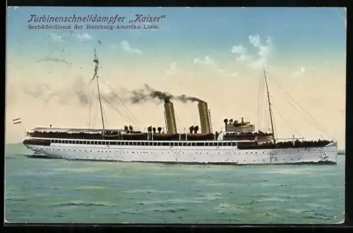 AK Passagierschiff Kaiser im Seebäderdienst der Hamburg-Amerika-Linie