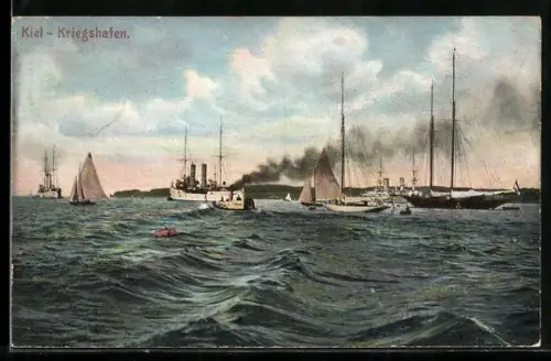 AK Kiel, Kriegsschiffe im Kriegshafen